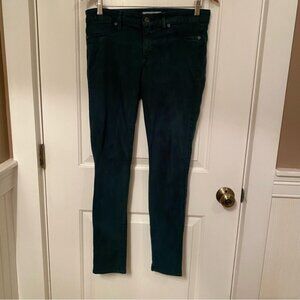 RICH & SKINNY JEANS TEAL GREEN BLUE DENIM STRAIGHT STRETCH SIZE 30